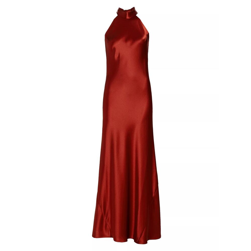 Galvan Sienna Satin Halterneck Gown - 4 - Sienna